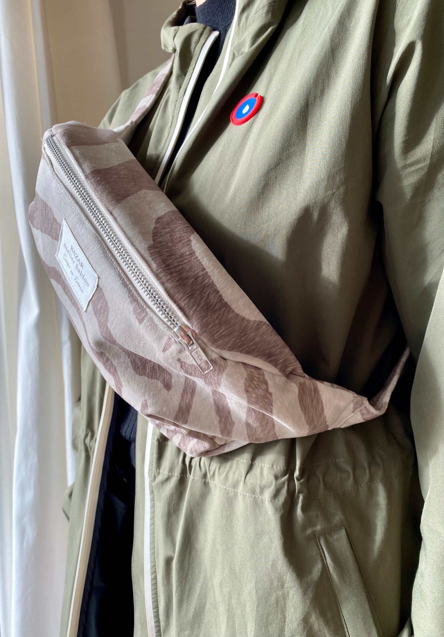 Banane - Pile Poil Zèbre Beige