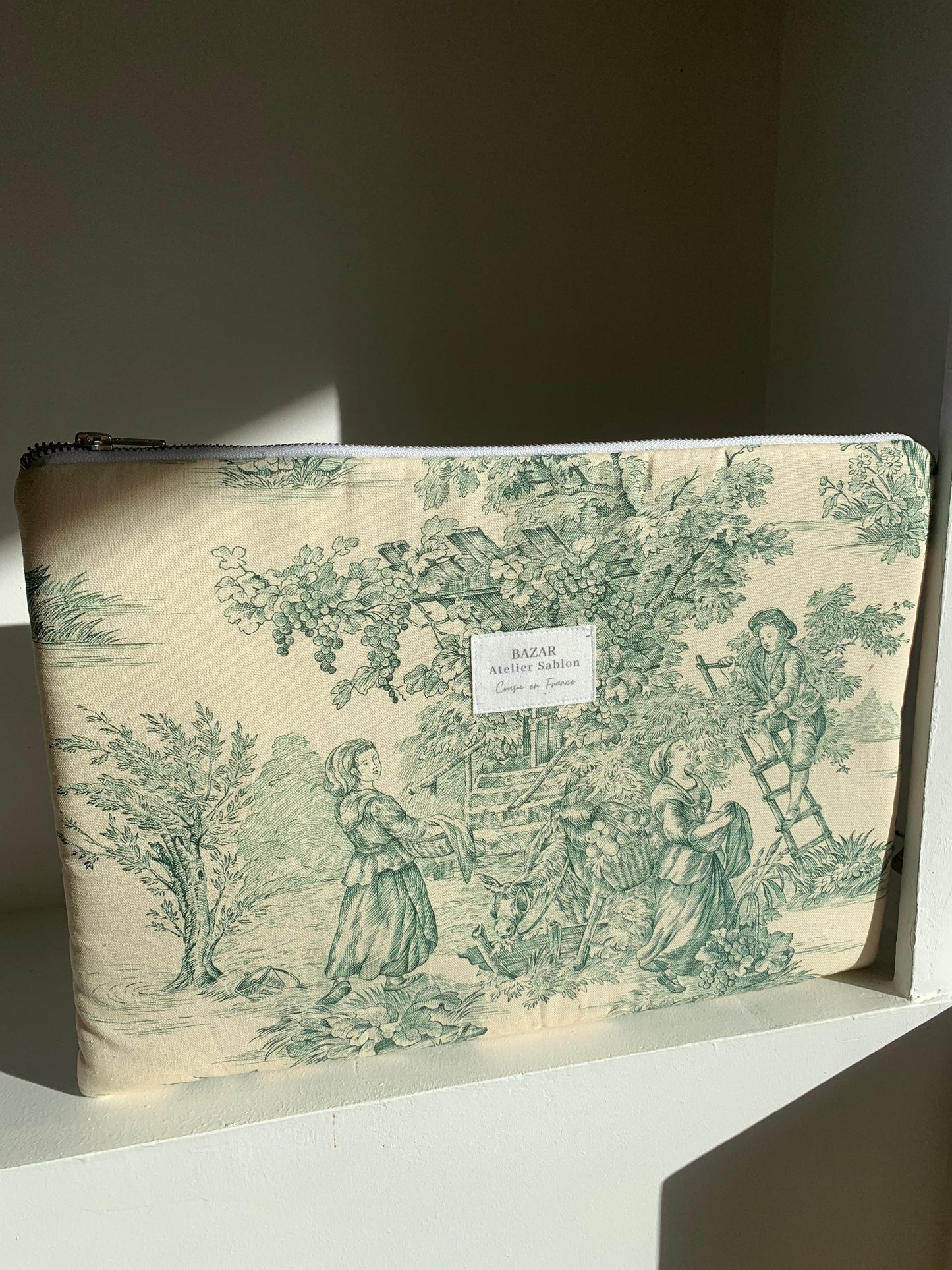 Pochette Ordinateur 14'' - Jouy de Fruits Vert