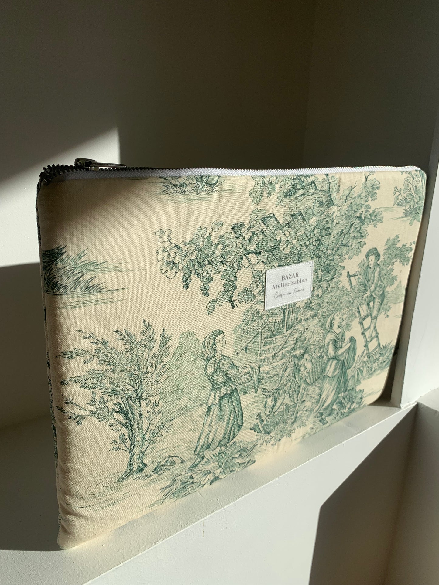 Pochette Ordinateur 14'' - Jouy de Fruits Vert