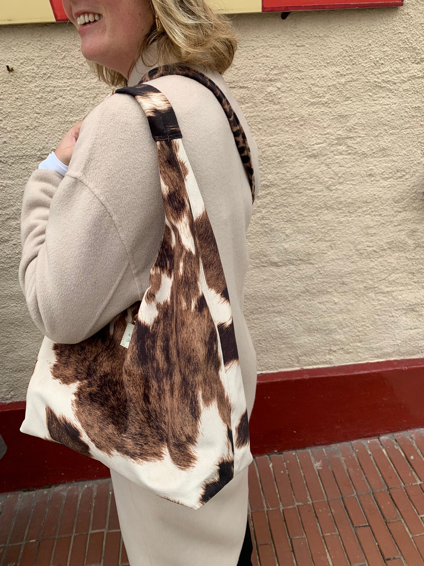 Besace - Pile Poil Vache Marron