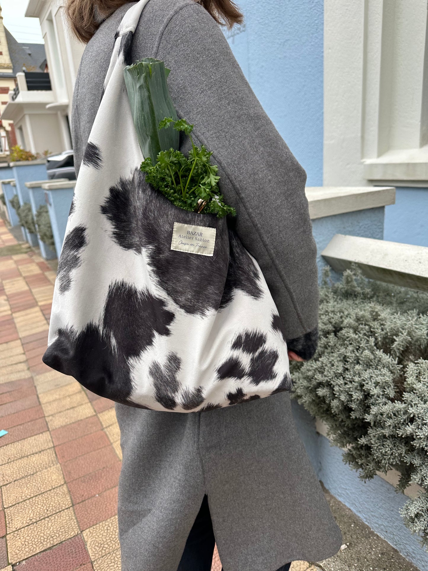 Besace - Pile Poil Vache Noire