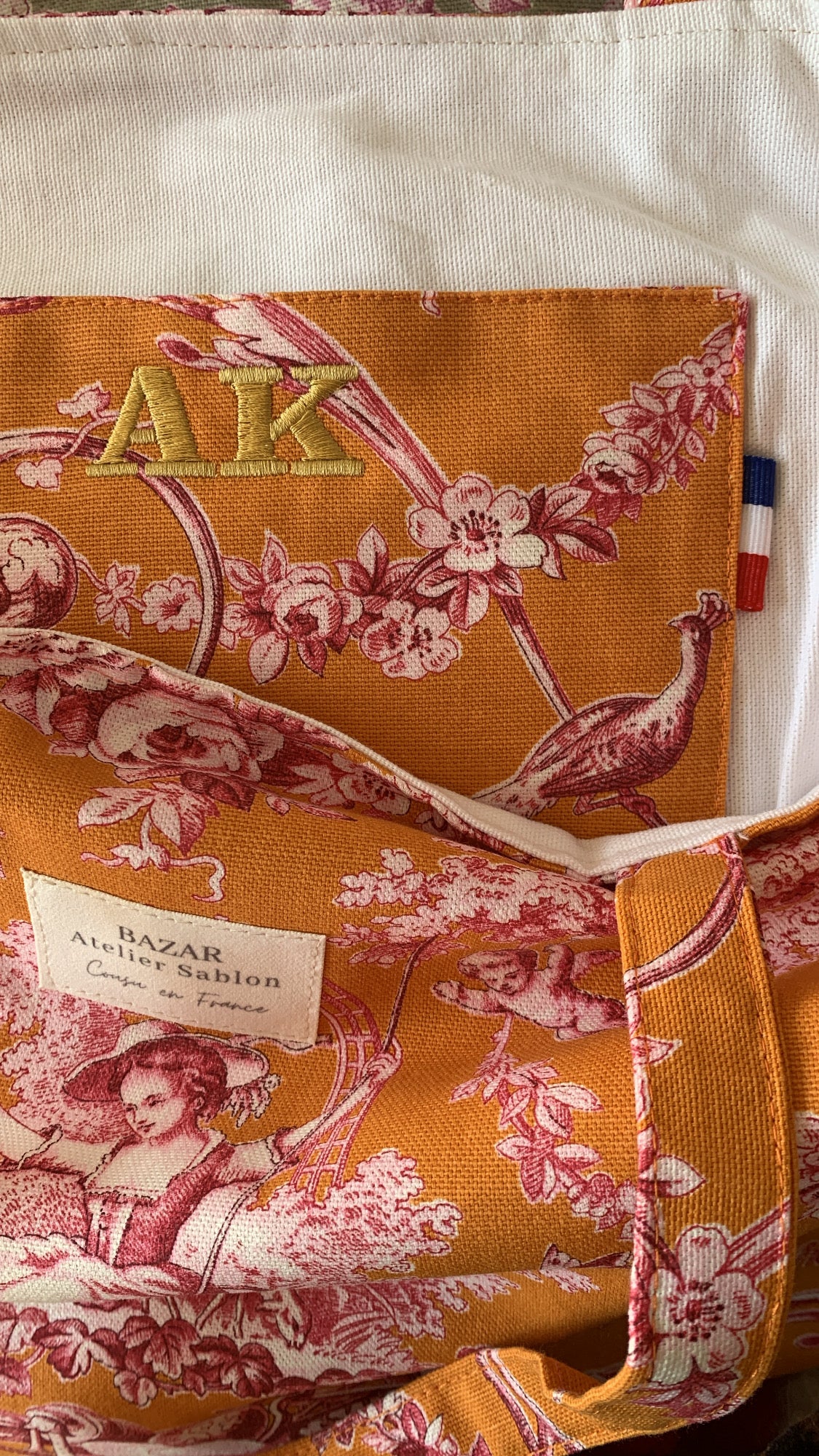 Cabas - Jouy de Fruits Orange & Fuchsia