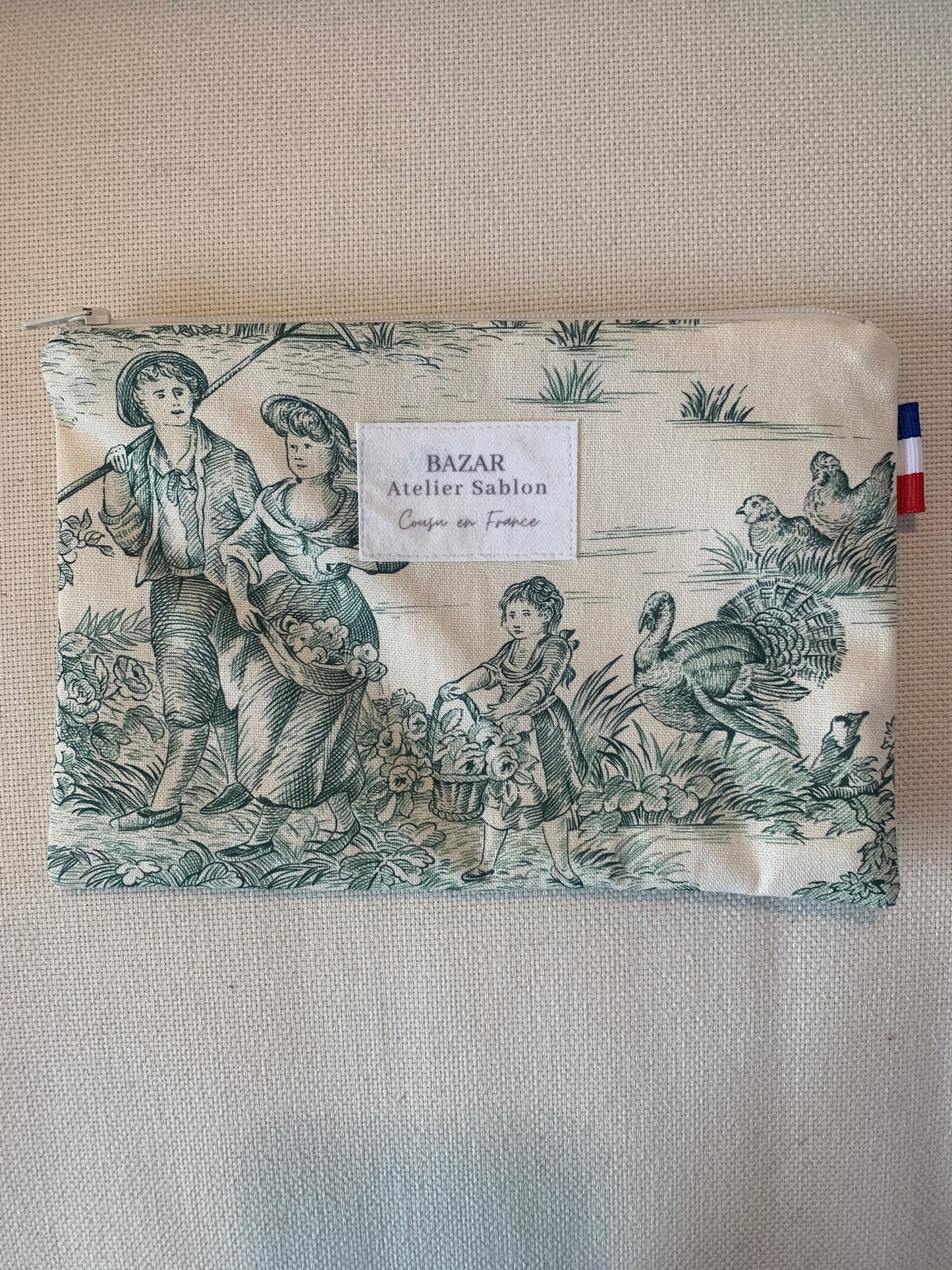 Pochette Plate - Jouy de Fruits Vert
