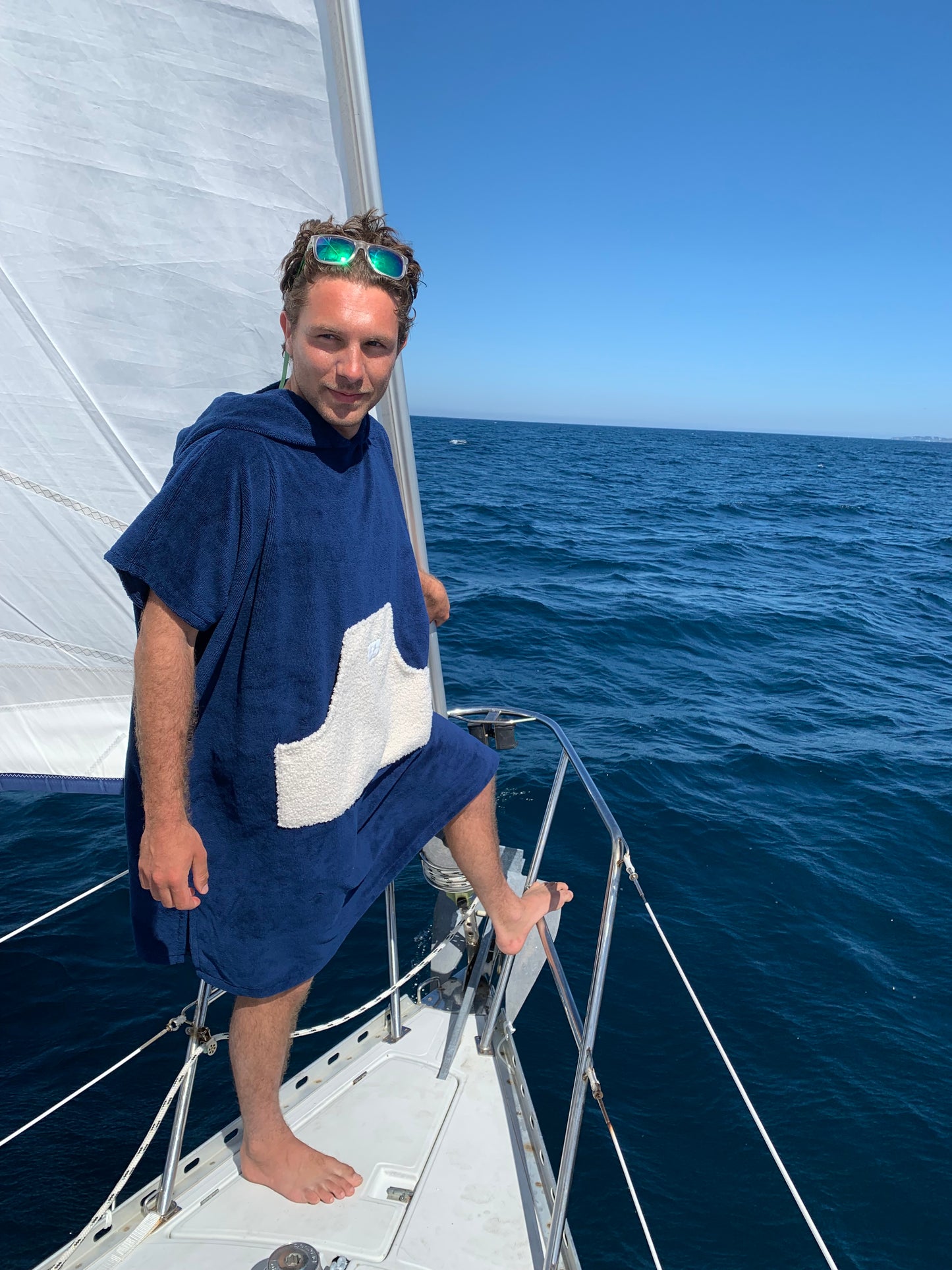 Poncho de bain Adulte - Moumoute Bleu Marine