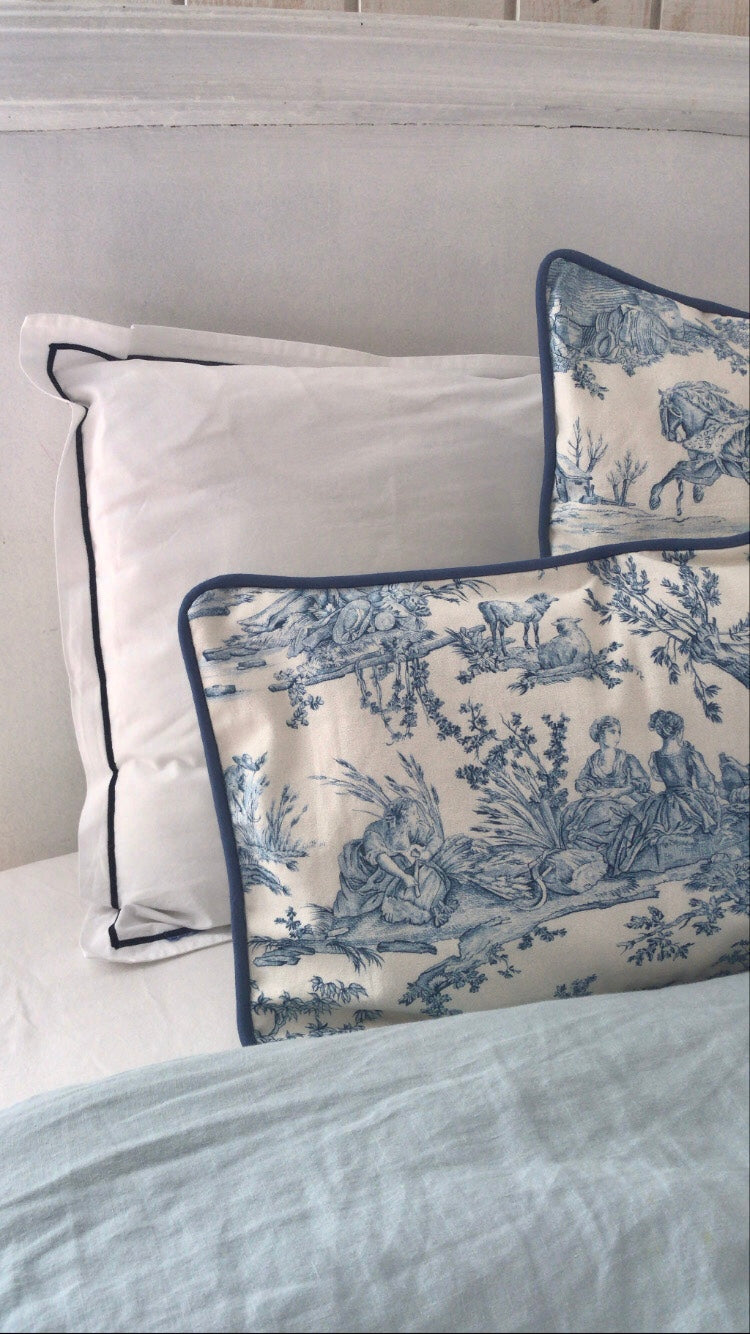 Housse de coussin - Jouy de Fruits Bleu