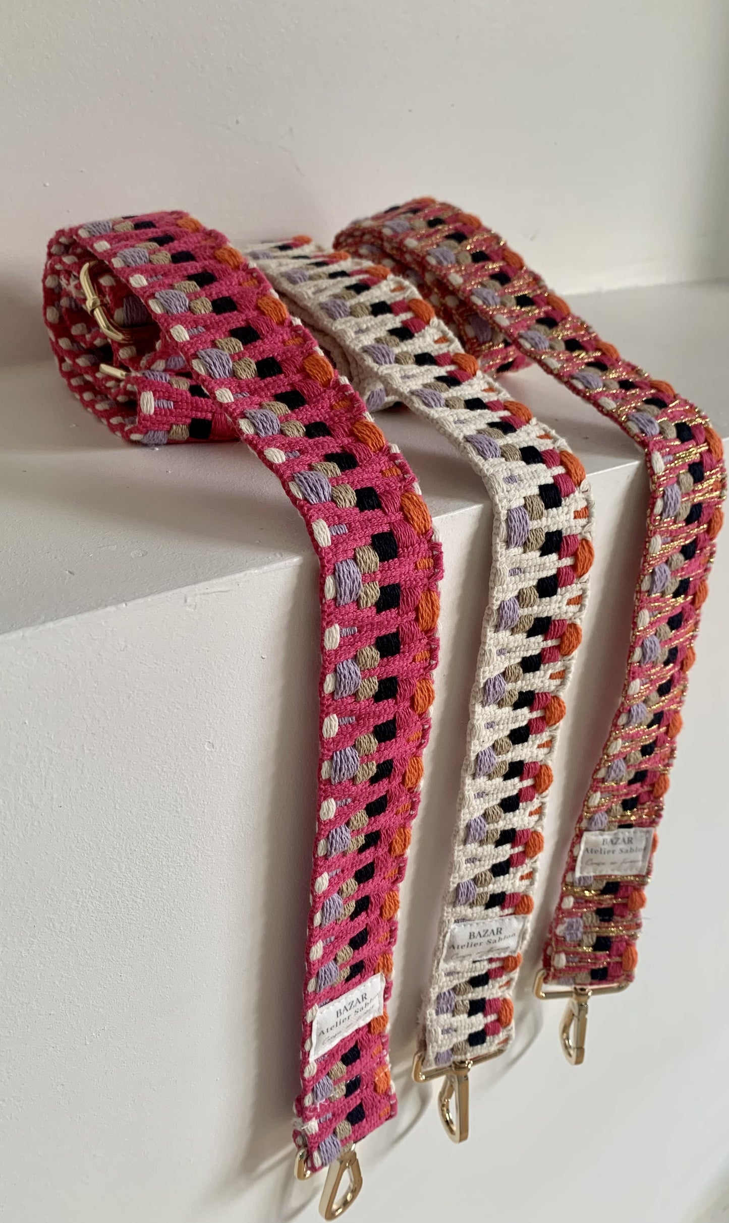 Bandoulière de sac - Rose Pailleté