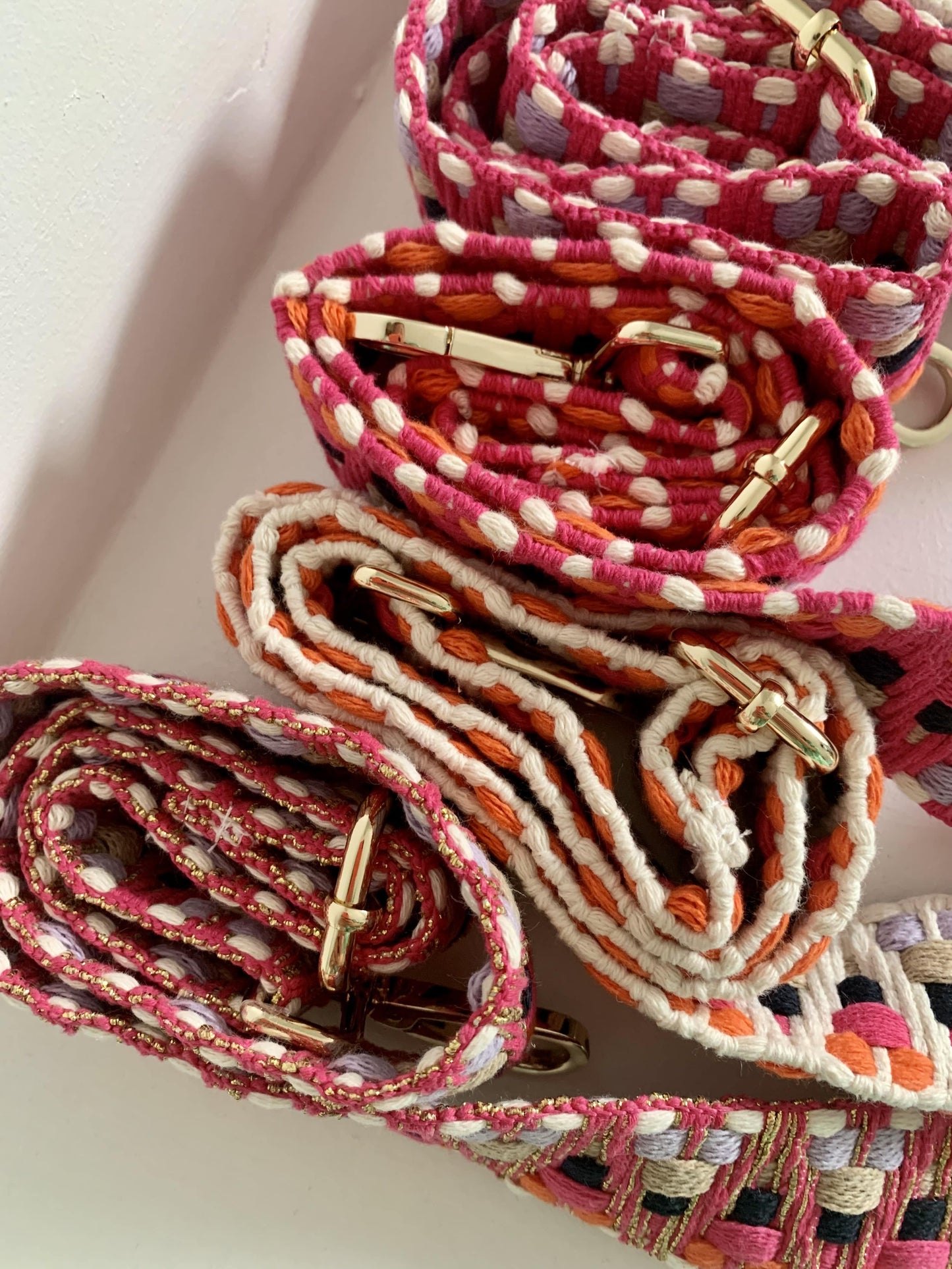 Bandoulière de sac - Rose Pailleté