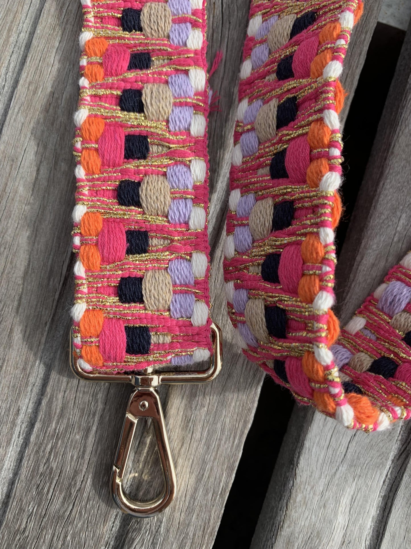 Bandoulière de sac - Rose Pailleté