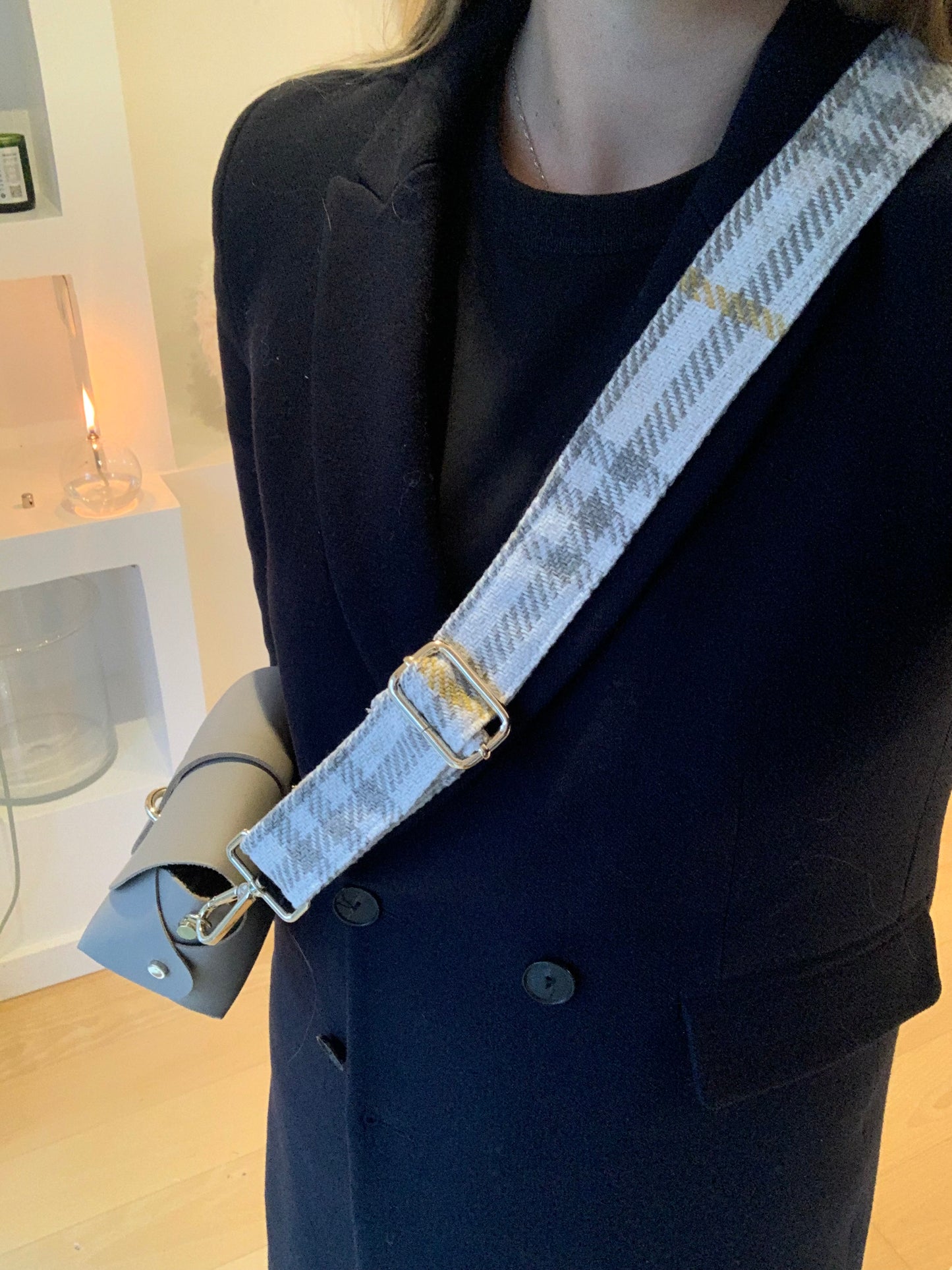 Bandoulière de sac - Tartan Pion Moutarde