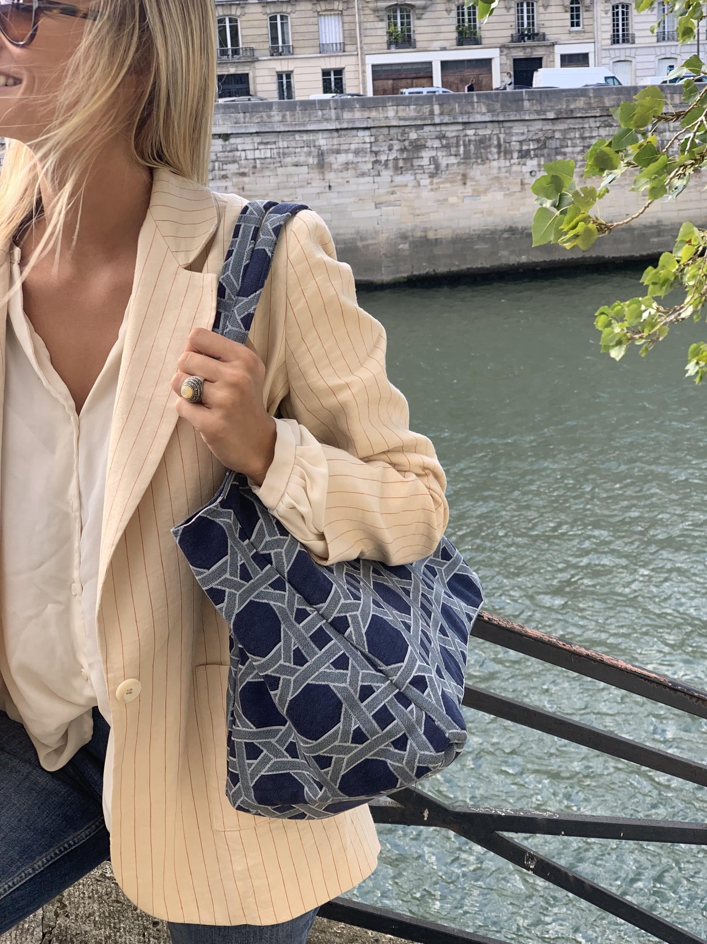 Cabas - Cannage Bleu Marine