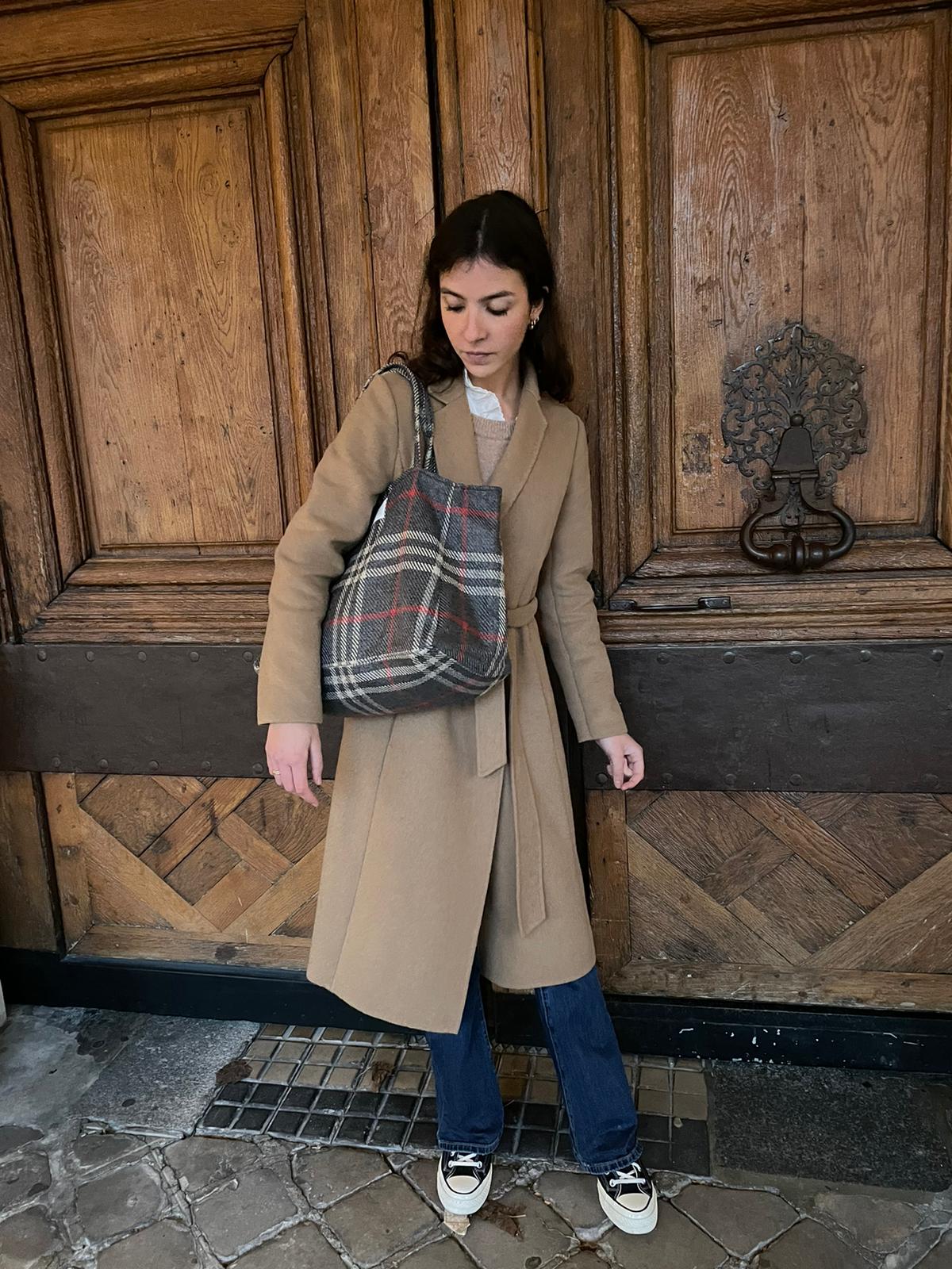 Cabas - Tartan Pion Noir