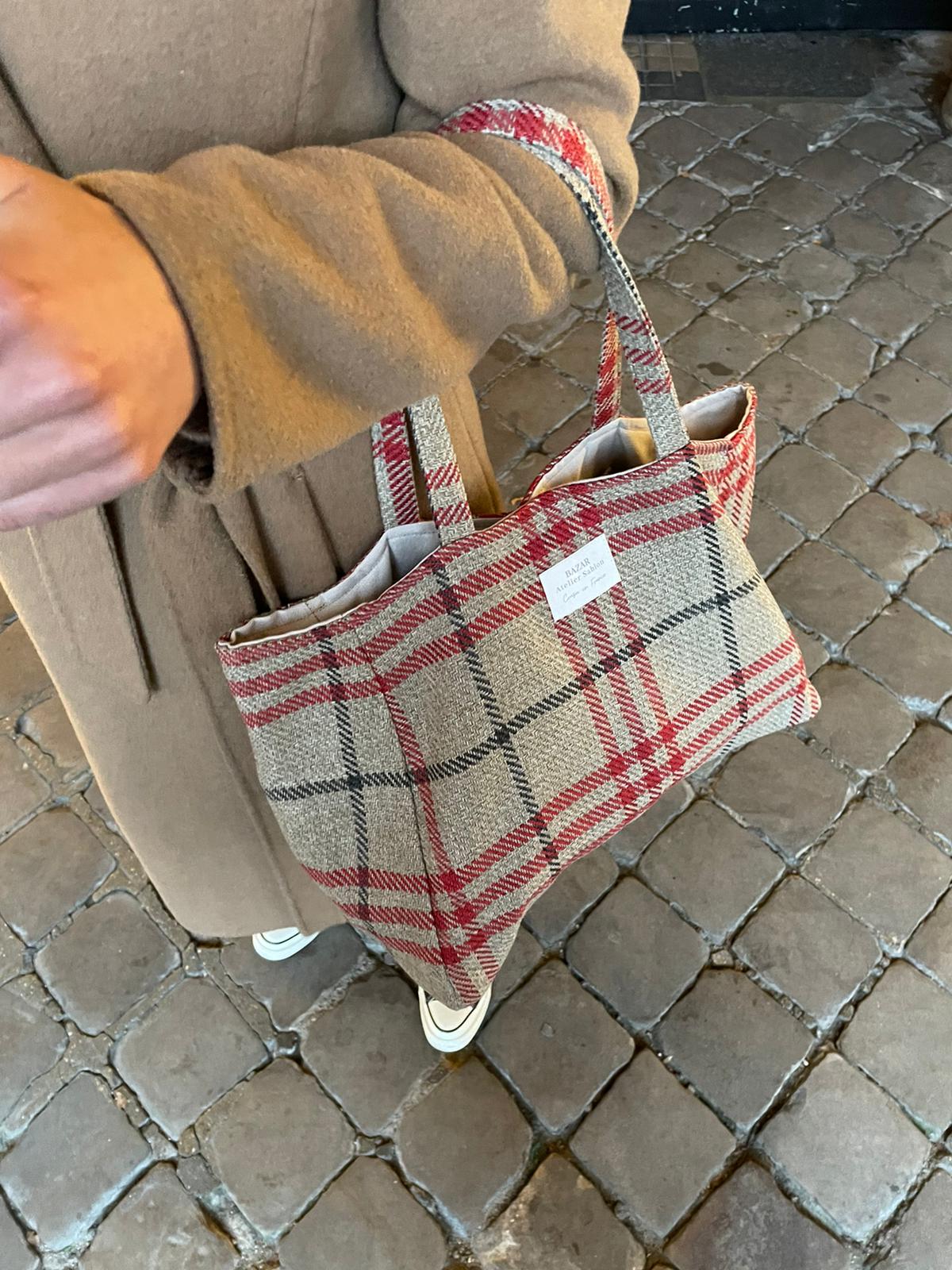 Cabas - Tartan Pion Rouge