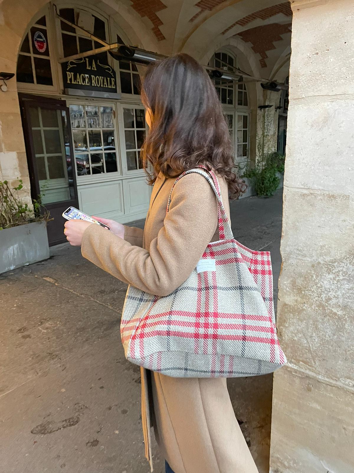 Cabas - Tartan Pion Rouge