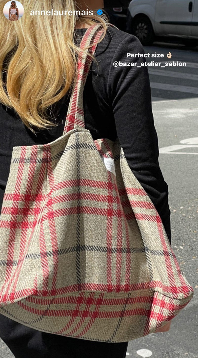 Cabas - Tartan Pion Rouge