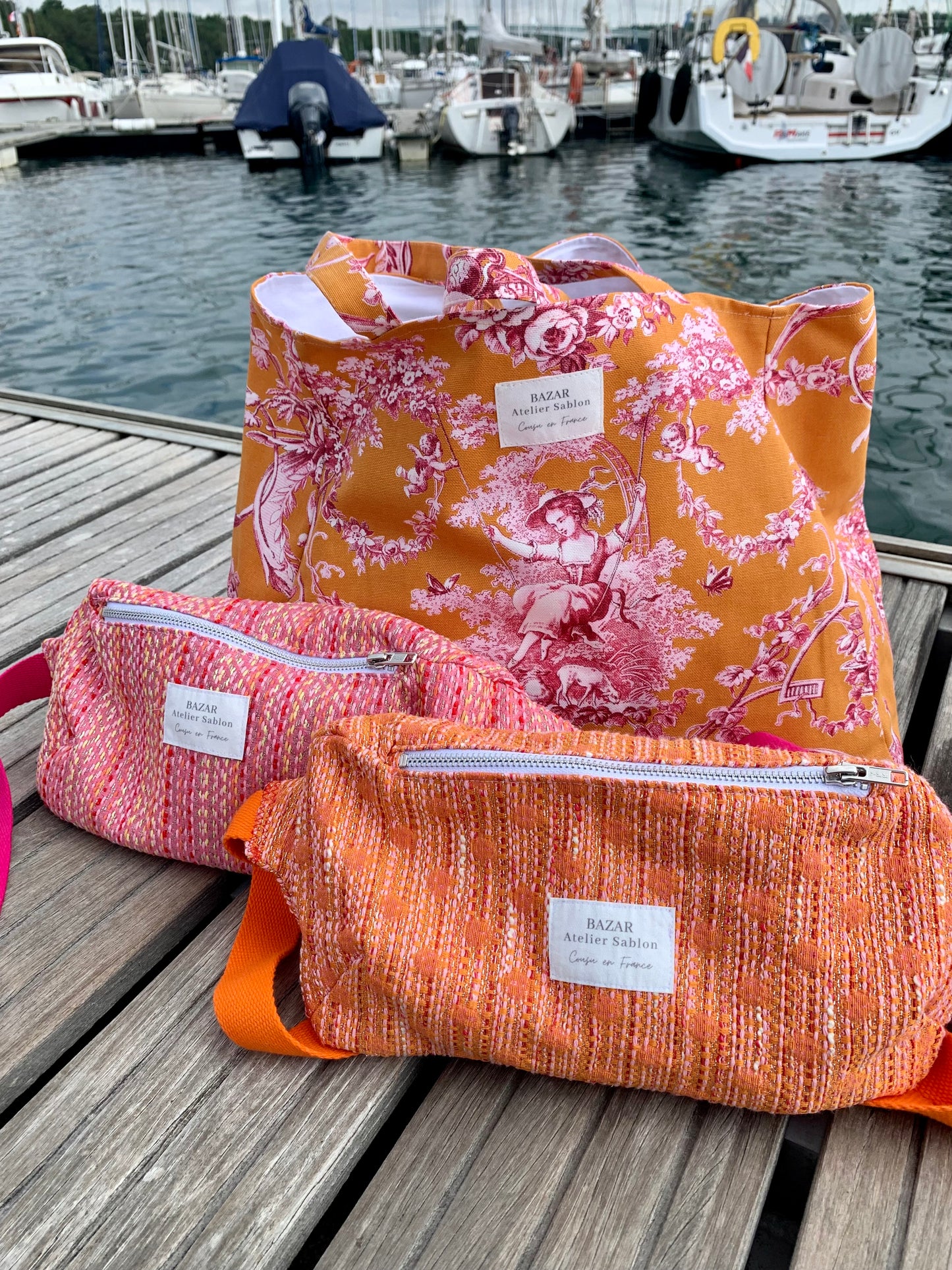 Cabas - Jouy de Fruits Orange & Fuchsia