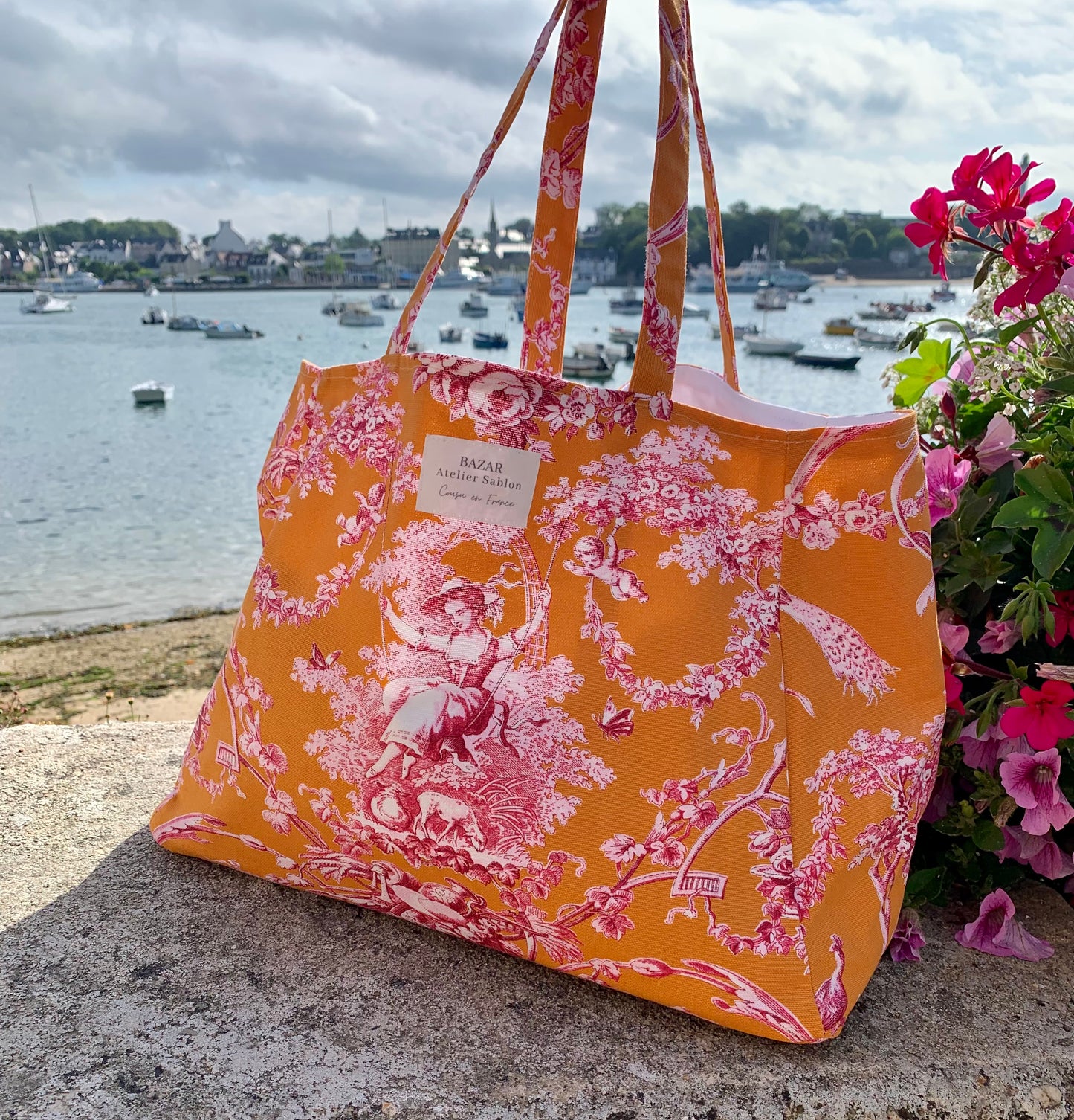 Cabas - Jouy de Fruits Orange & Fuchsia