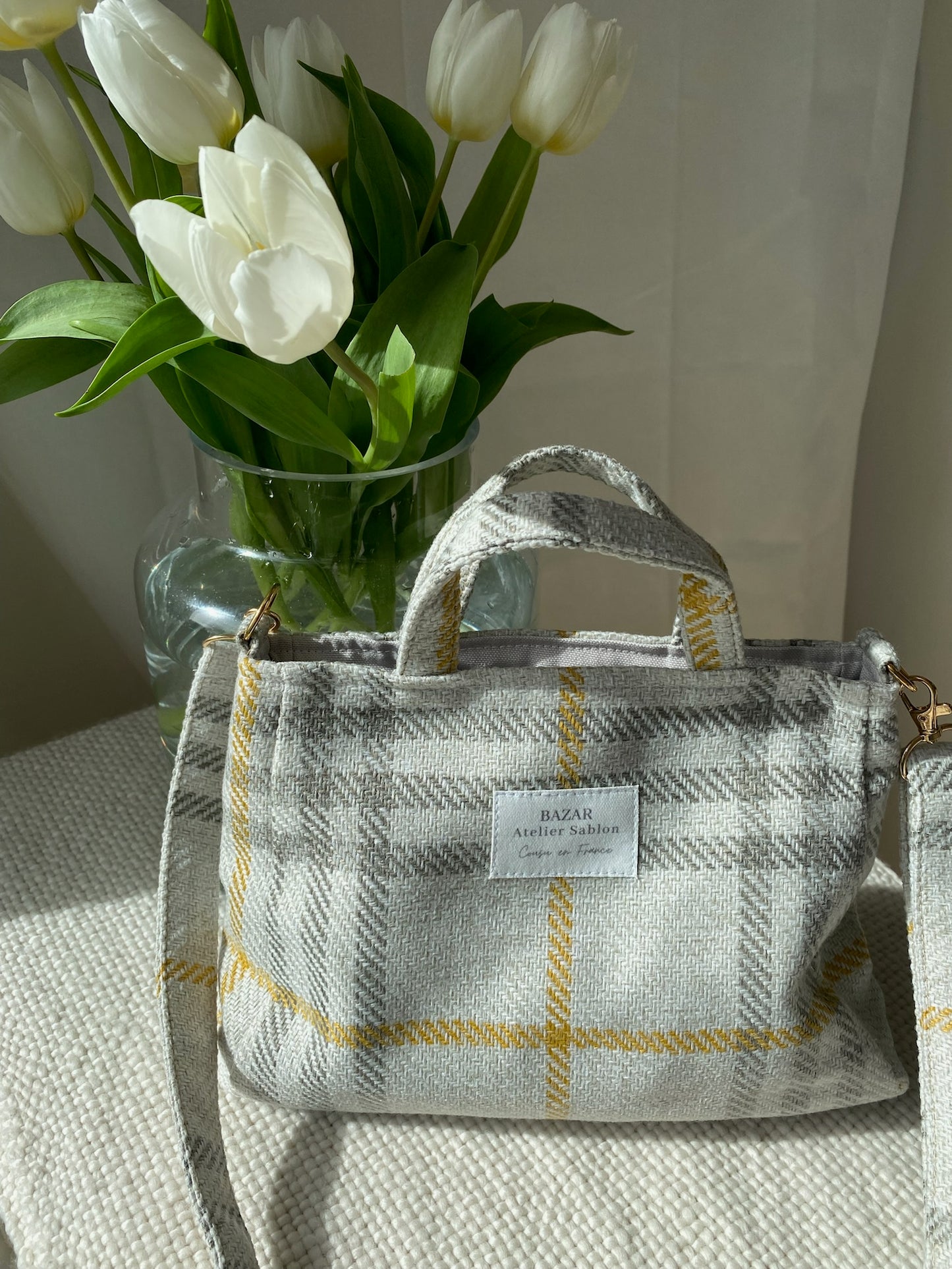 Mini Cabas - Tartan Pion Moutarde
