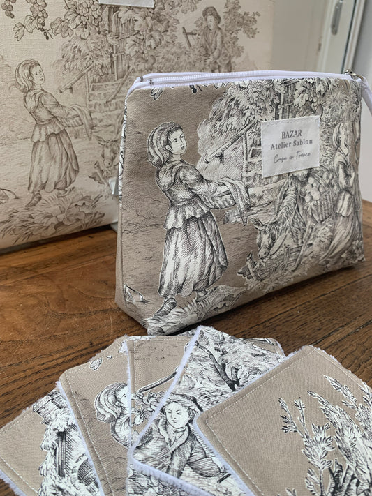 Trousse de Toilette - Jouy de Fruits Taupe