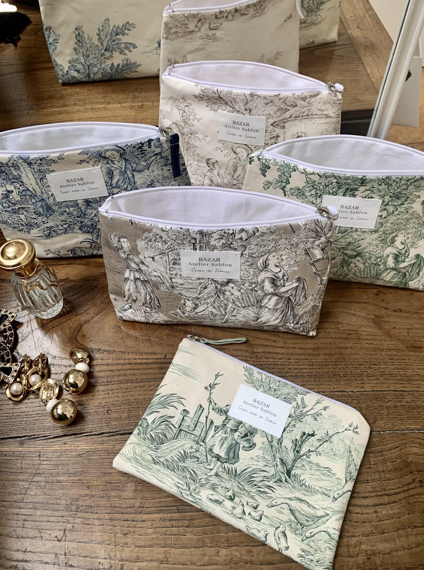 Pochette Plate - Jouy de Fruits Vert
