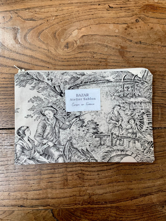 Pochette Plate - Jouy de Fruits Noir