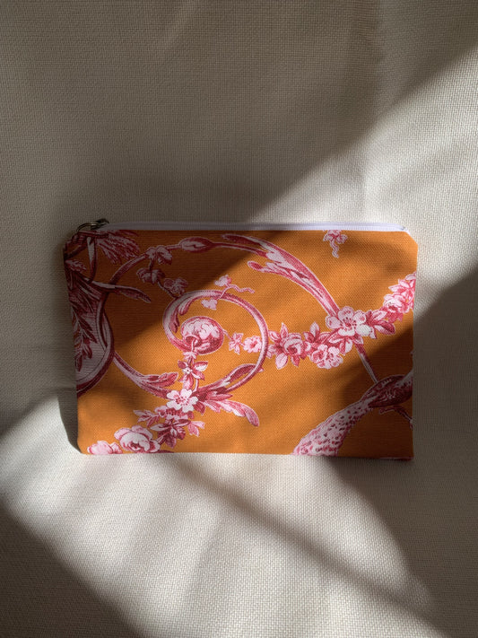 Pochette Plate - Jouy de Fruits Orange & Fuchsia