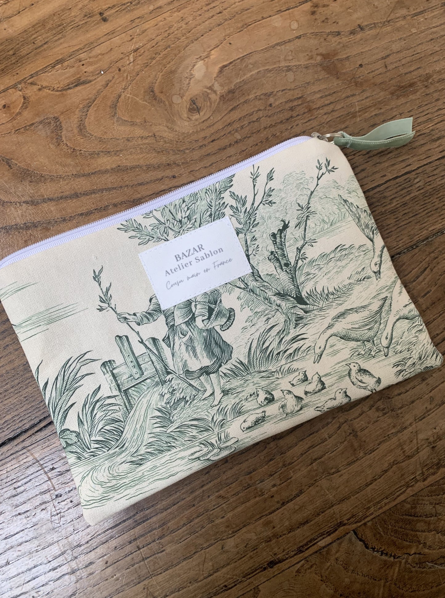 Pochette Plate - Jouy de Fruits Vert