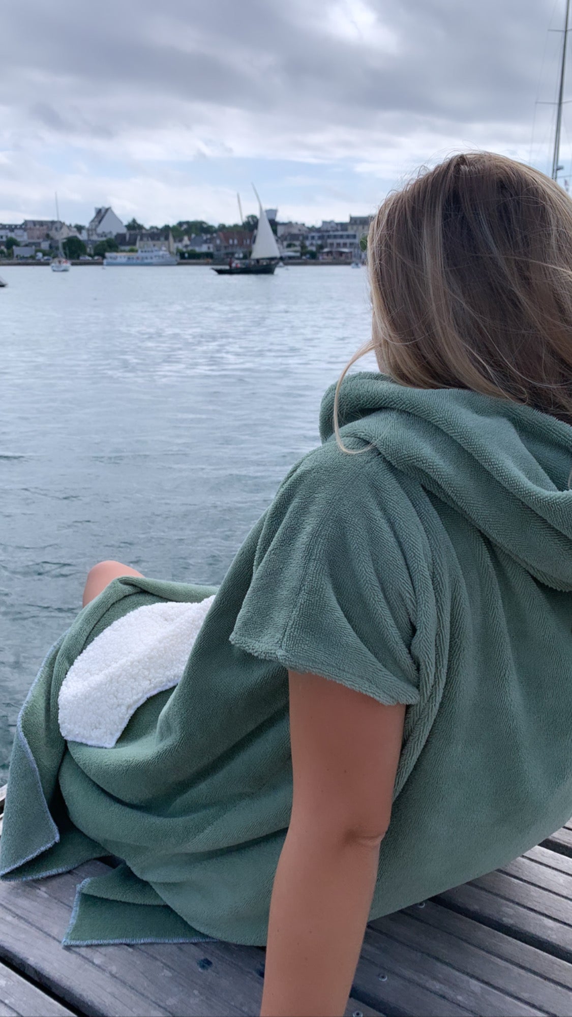 Poncho de bain Adulte - Moumoute Olive
