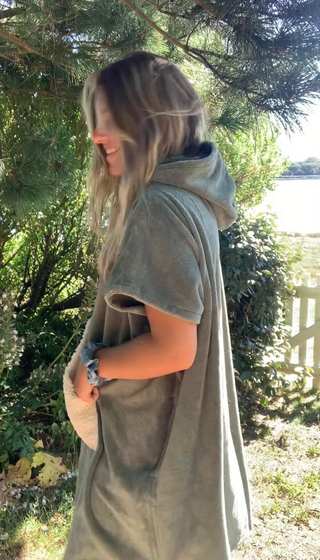 Poncho de bain Adulte - Moumoute Olive