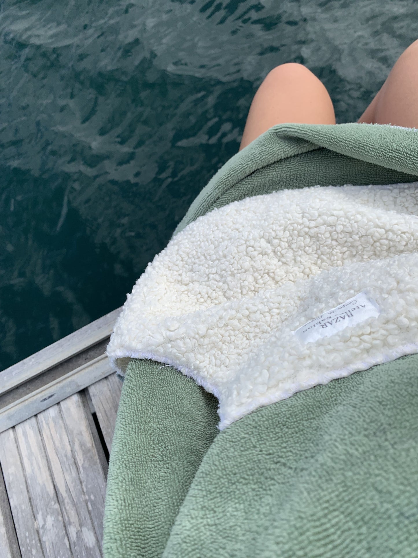 Poncho de bain Adulte - Moumoute Olive