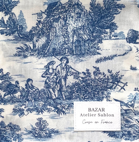 Tote Bag - Jouy de Fruits bleu