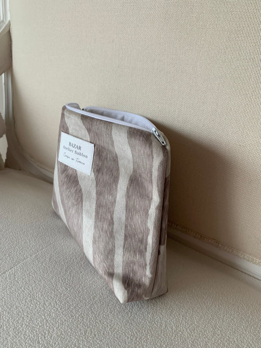 Trousse de Toilette - Pile Poil Zèbre Greige