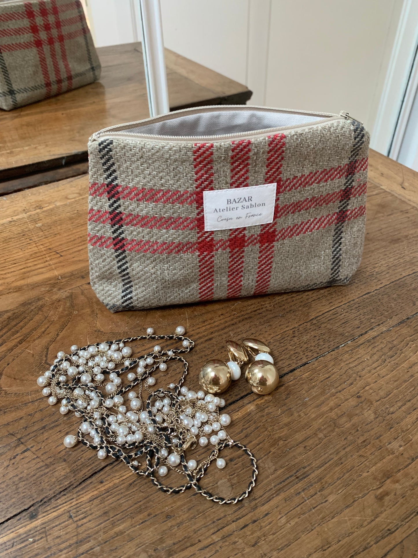 Trousse de Toilette - Tartan Pion Rouge
