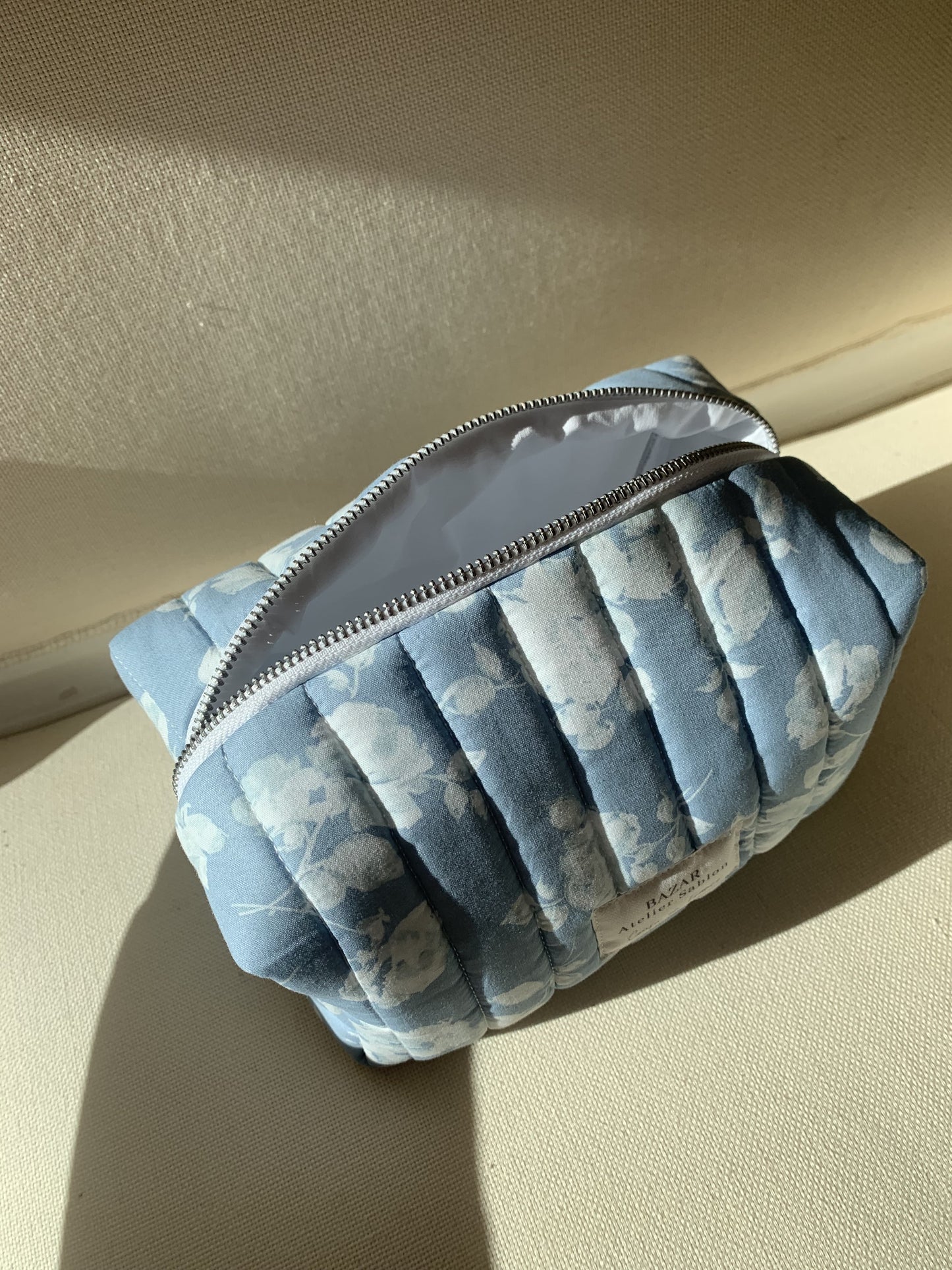 Trousse de Toilette XL - Fleuris Bleu Ciel