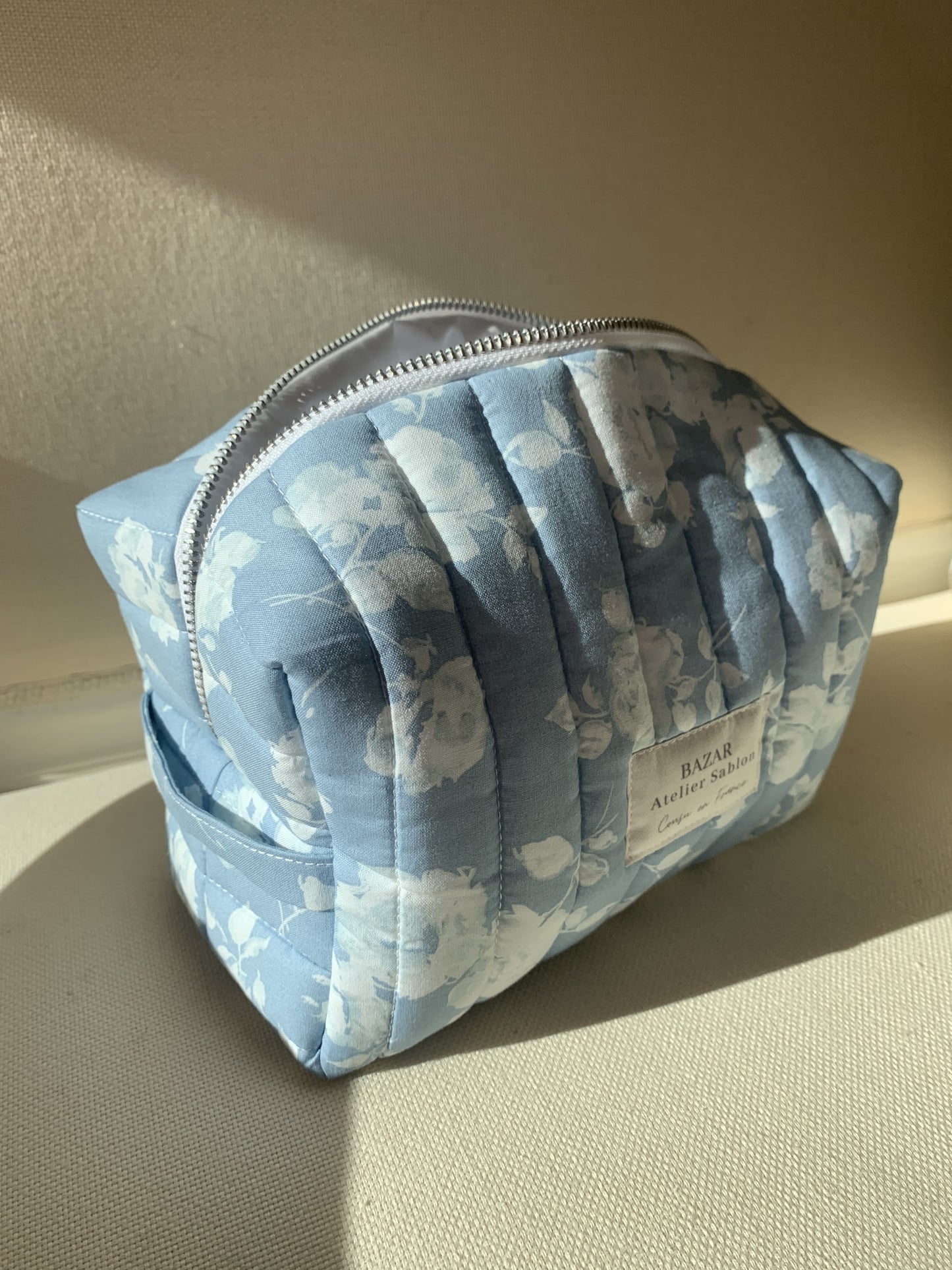 Trousse de Toilette XL - Fleuris Bleu Ciel