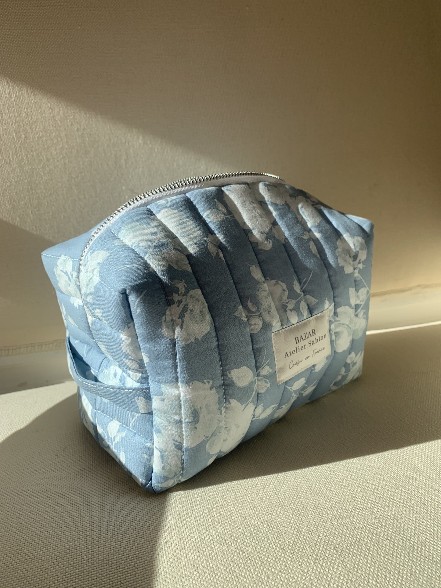 Trousse de Toilette XL - Fleuris Bleu Ciel