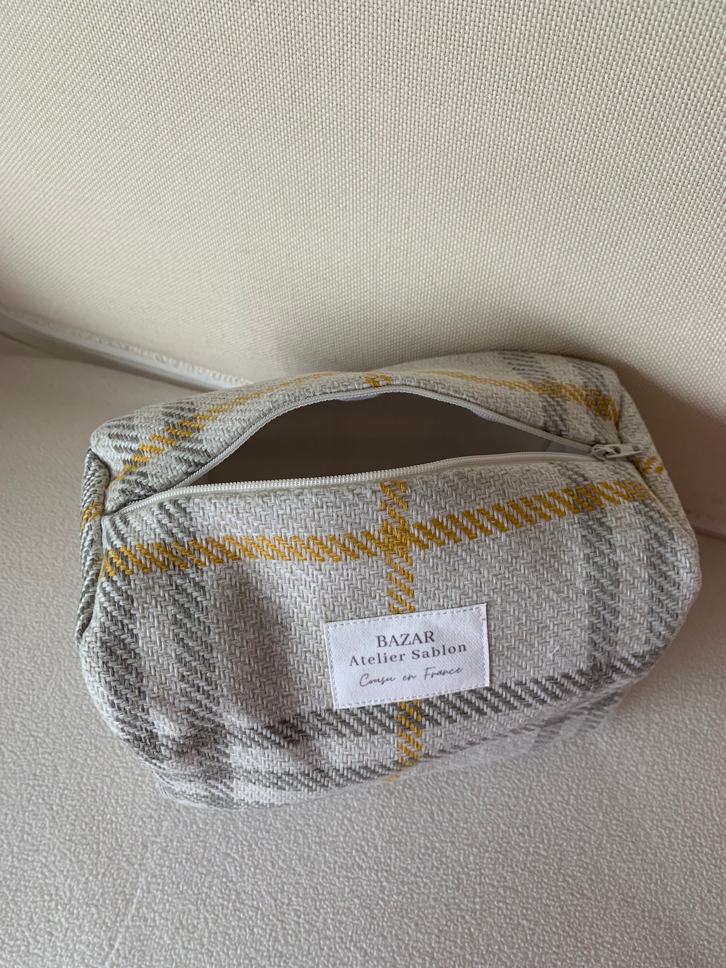 Trousse de Toilette XL - Tartan Pion Moutarde