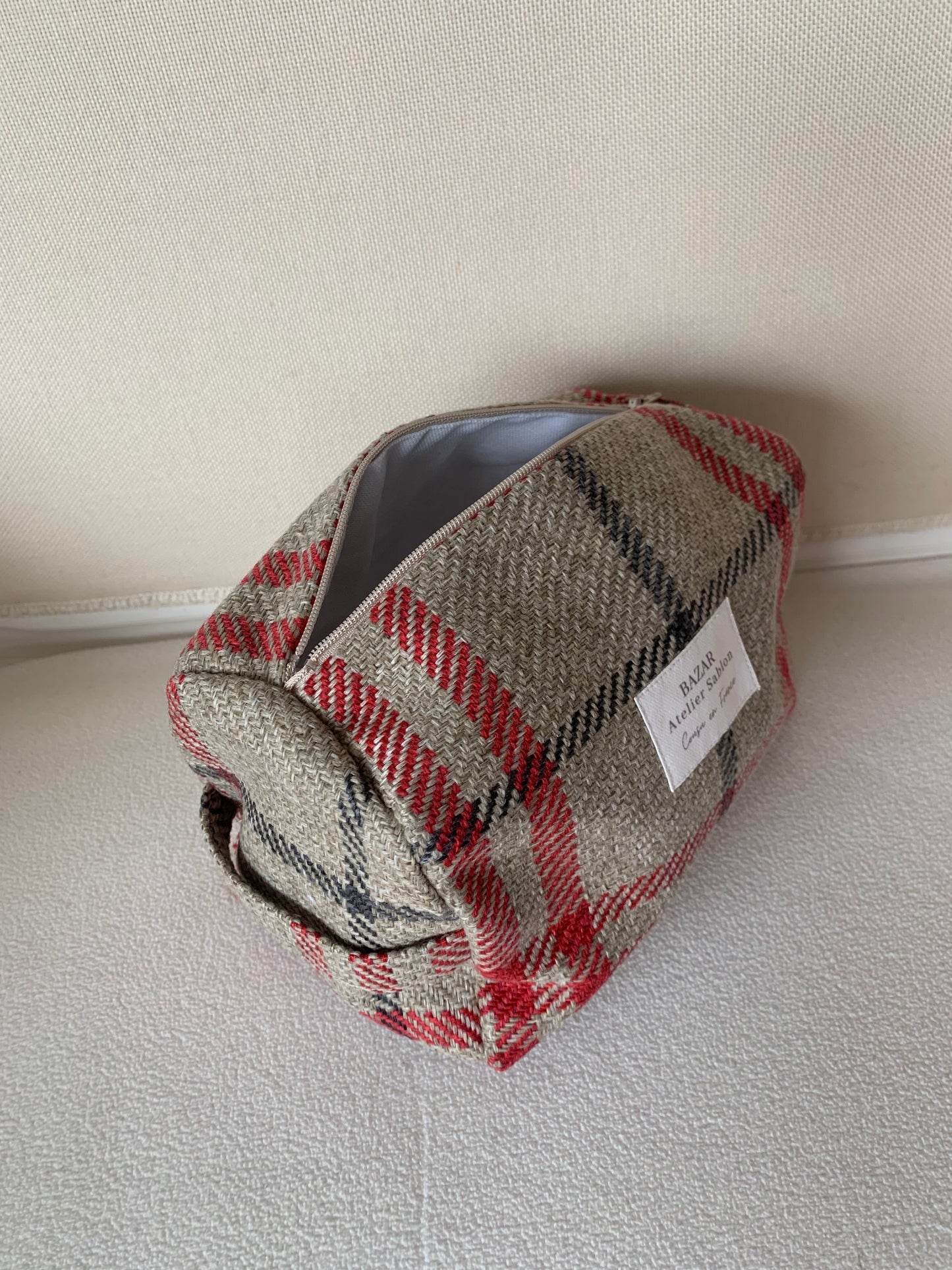 Trousse de Toilette XL - Tartan Pion Rouge