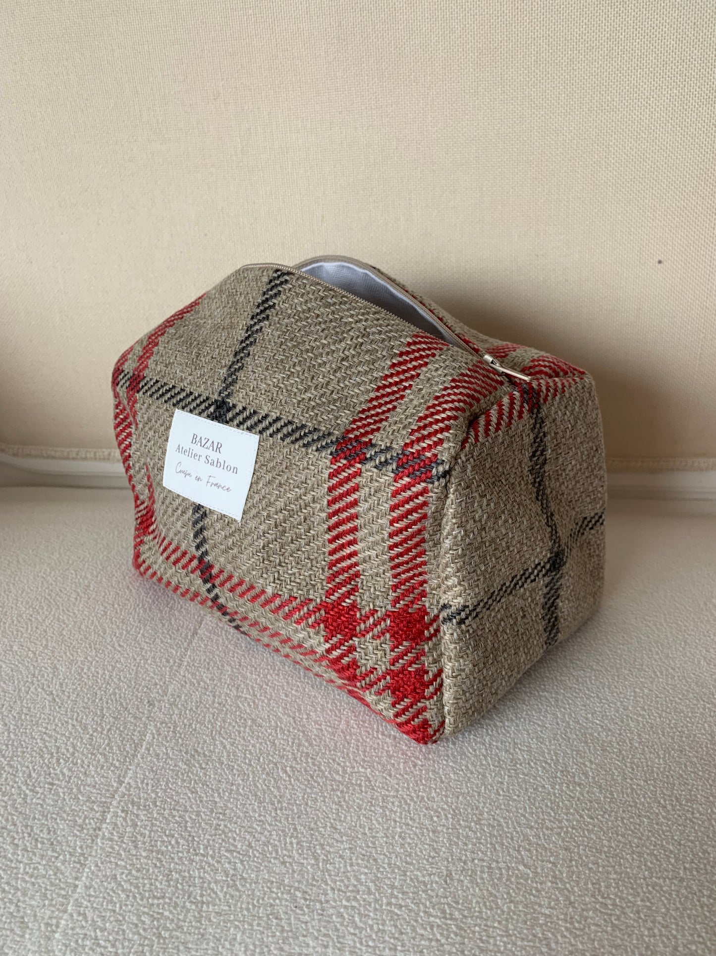 Trousse de Toilette XL - Tartan Pion Rouge