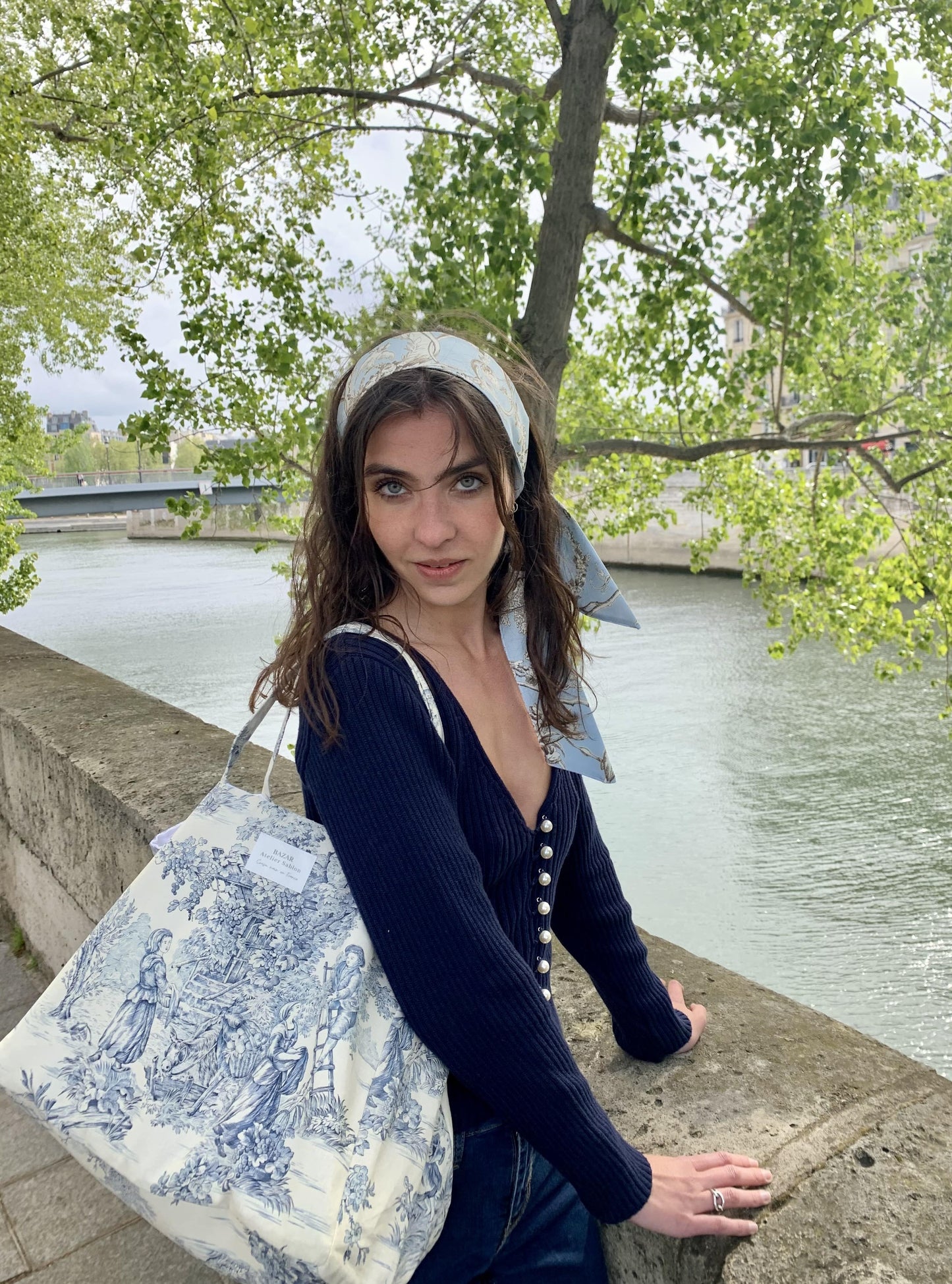 Bandeau - Jouy de Fruits Bleu Ciel