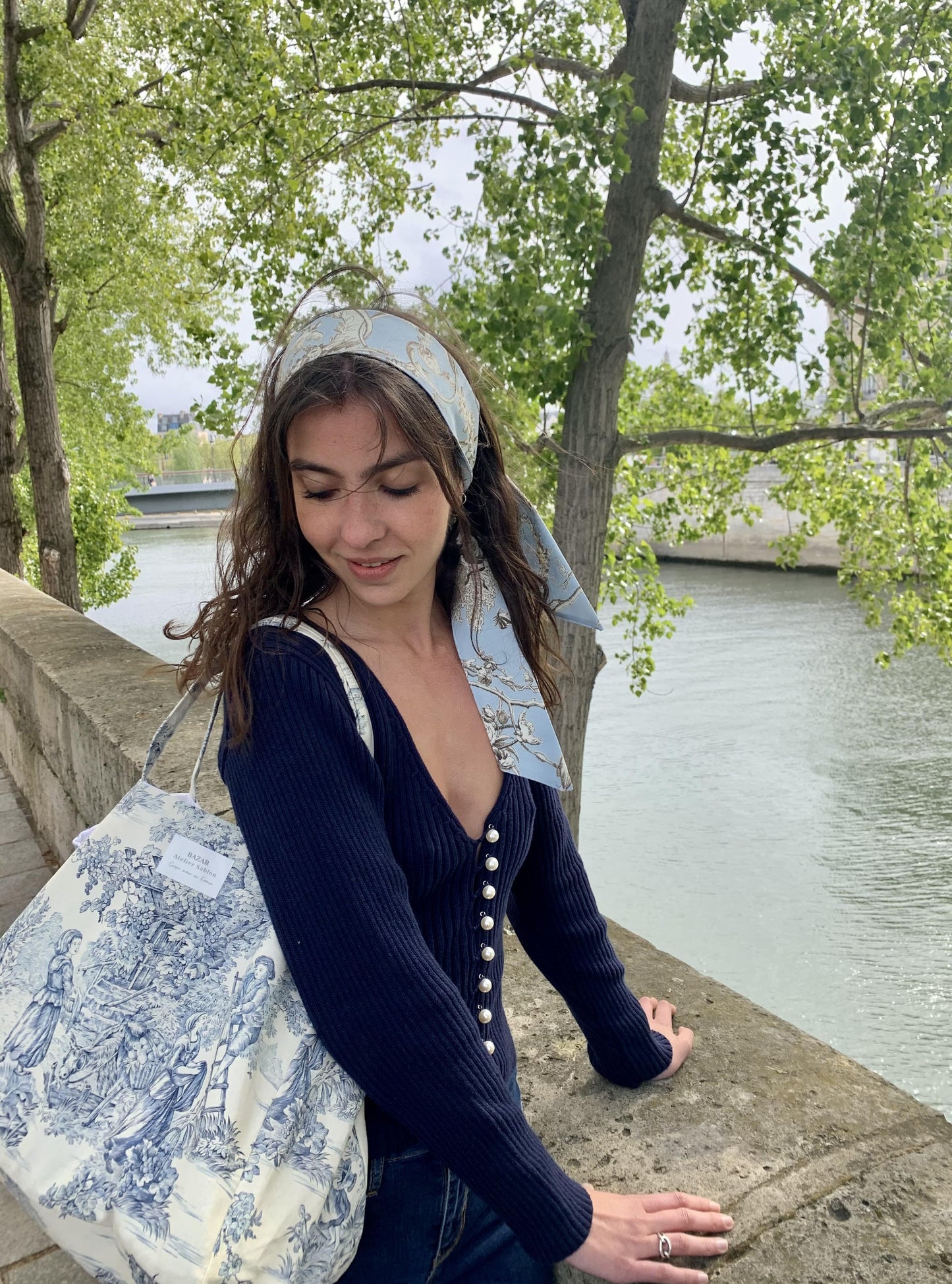 Bandeau - Jouy de Fruits Bleu Ciel
