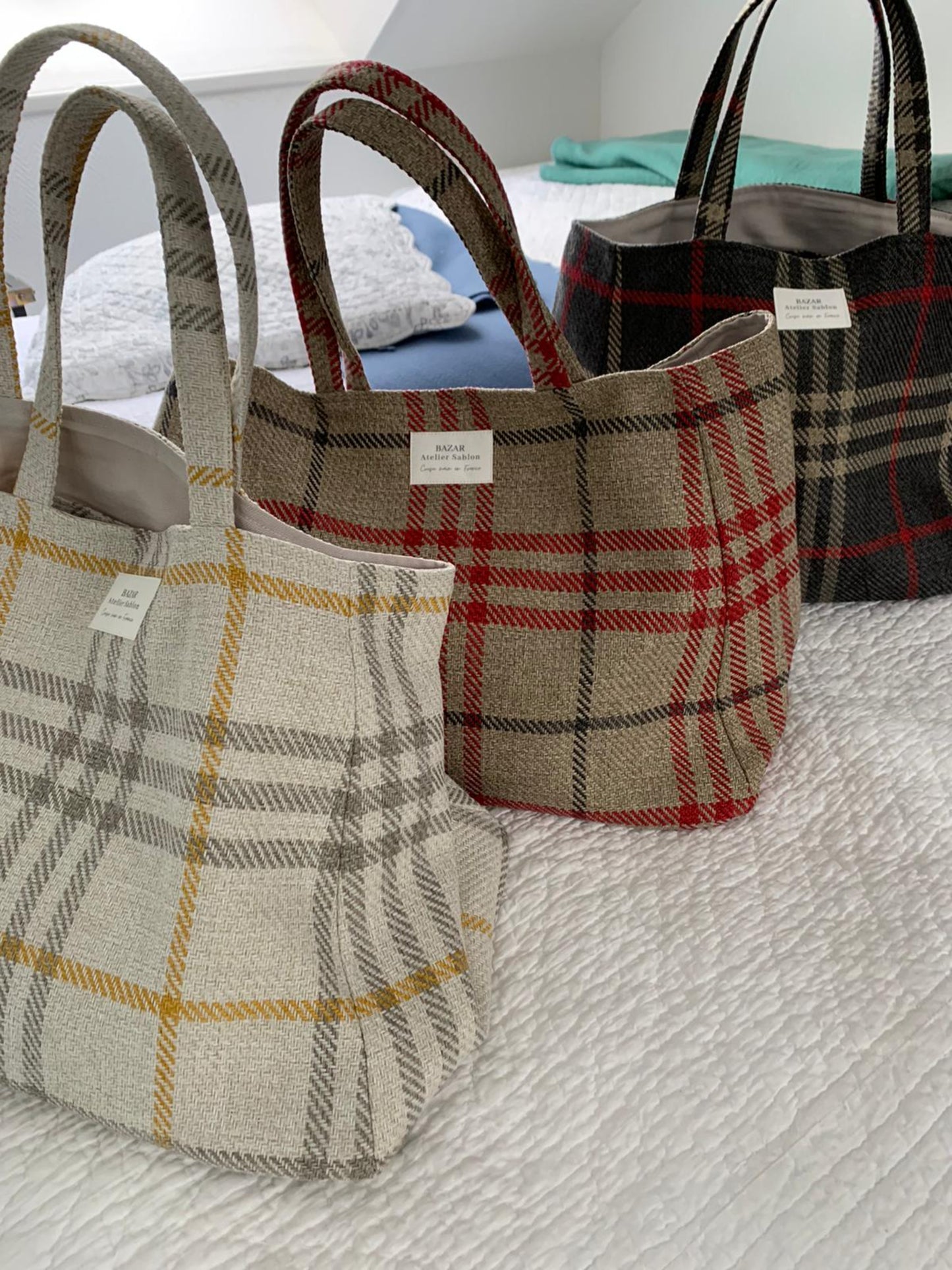 Cabas - Tartan Pion Noir