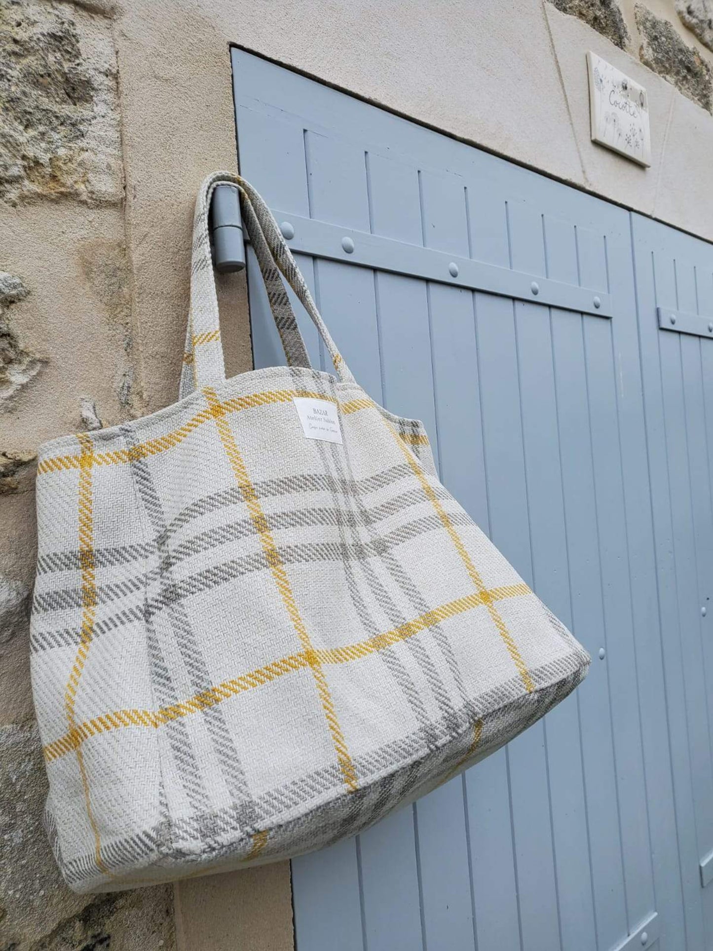 Cabas - Tartan Pion Moutarde
