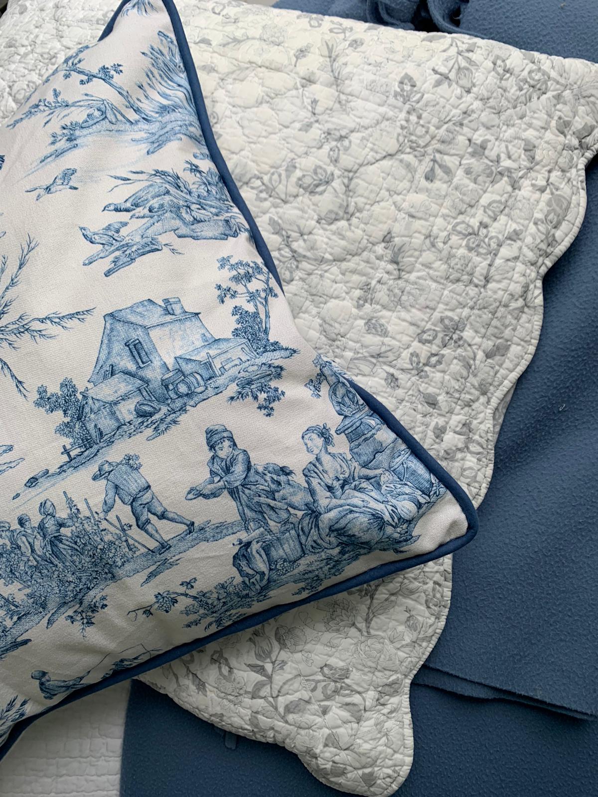Housse de coussin - Jouy de Fruits Bleu