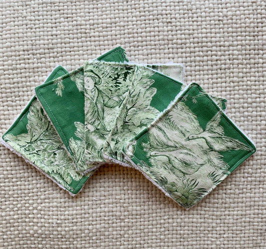 Lingettes réutilisables - Jouy de Fruits vertes foncées