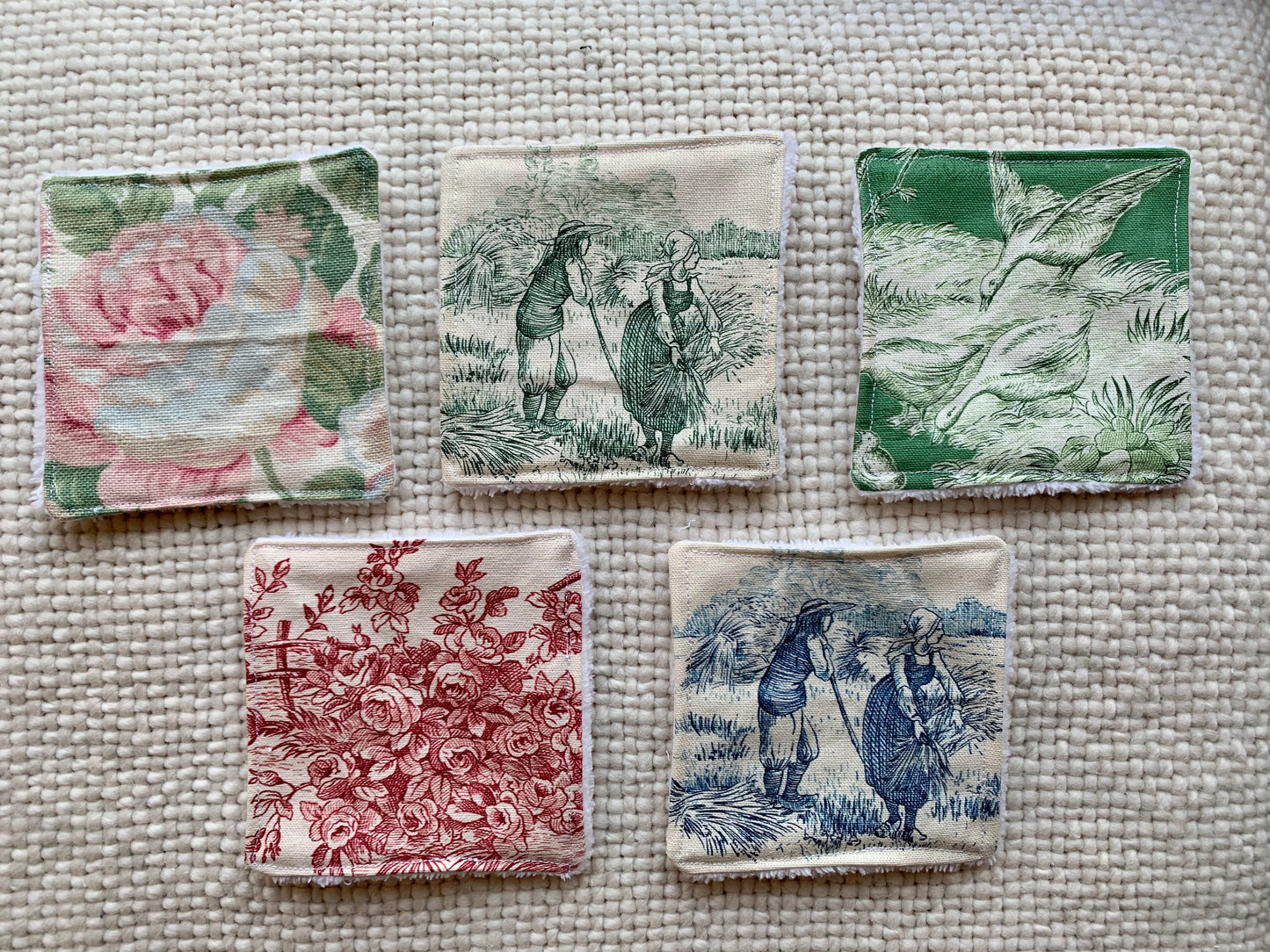 Lingettes réutilisables - Jouy de Fruits vertes foncées