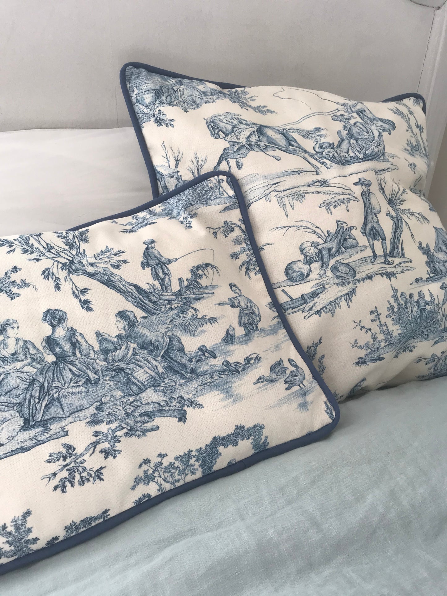 Housse de coussin - Jouy de Fruits Bleu