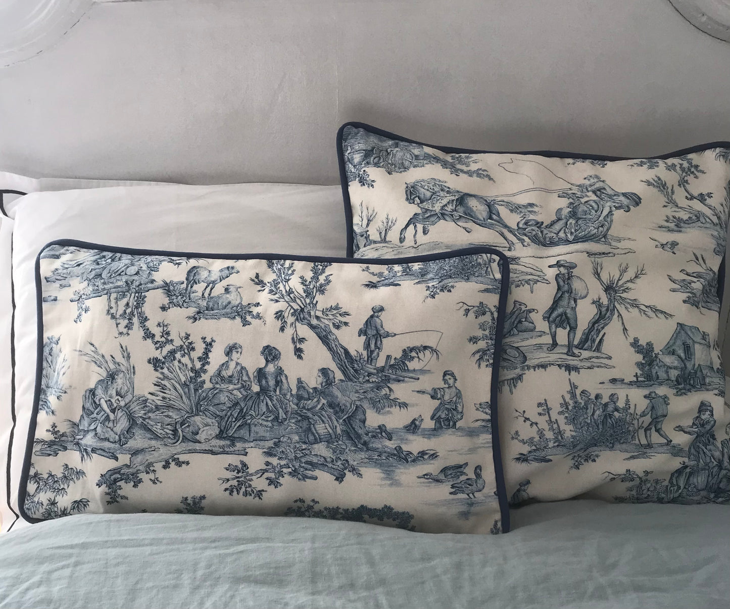 Housse de coussin - Jouy de Fruits Bleu
