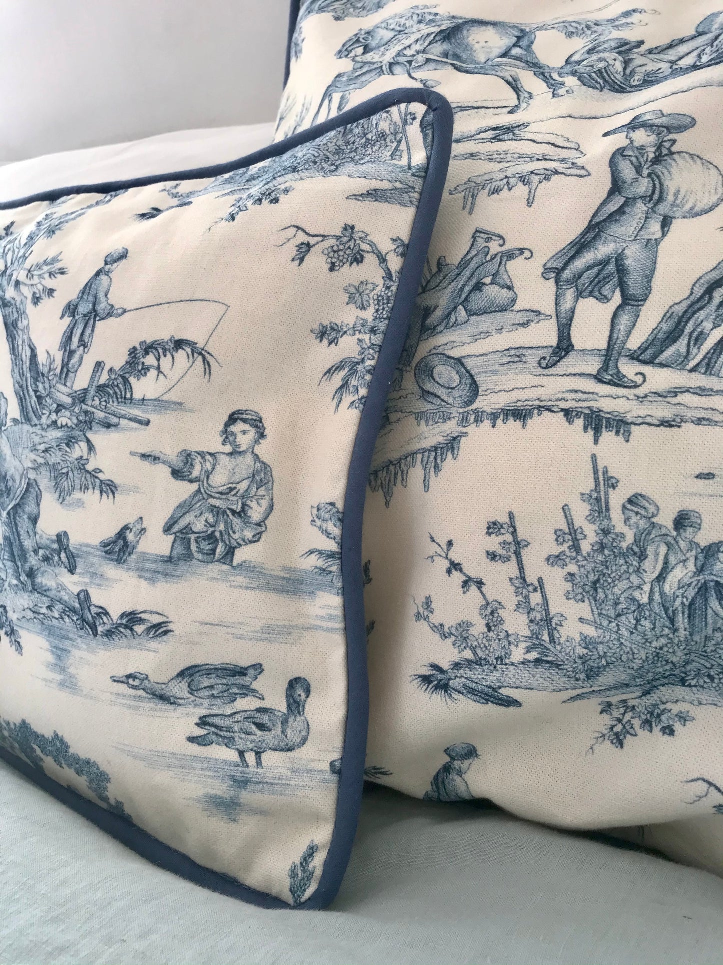 Housse de coussin - Jouy de Fruits Bleu