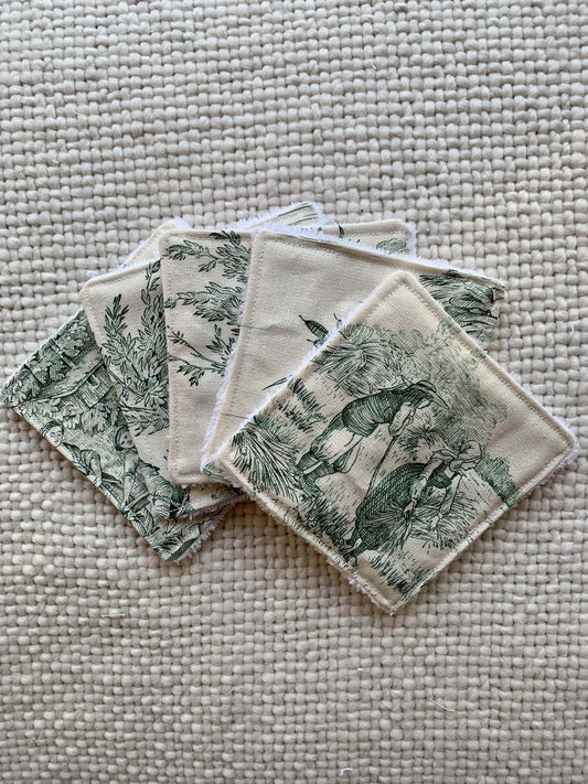 Lingettes réutilisables - Jouy de Fruits vertes