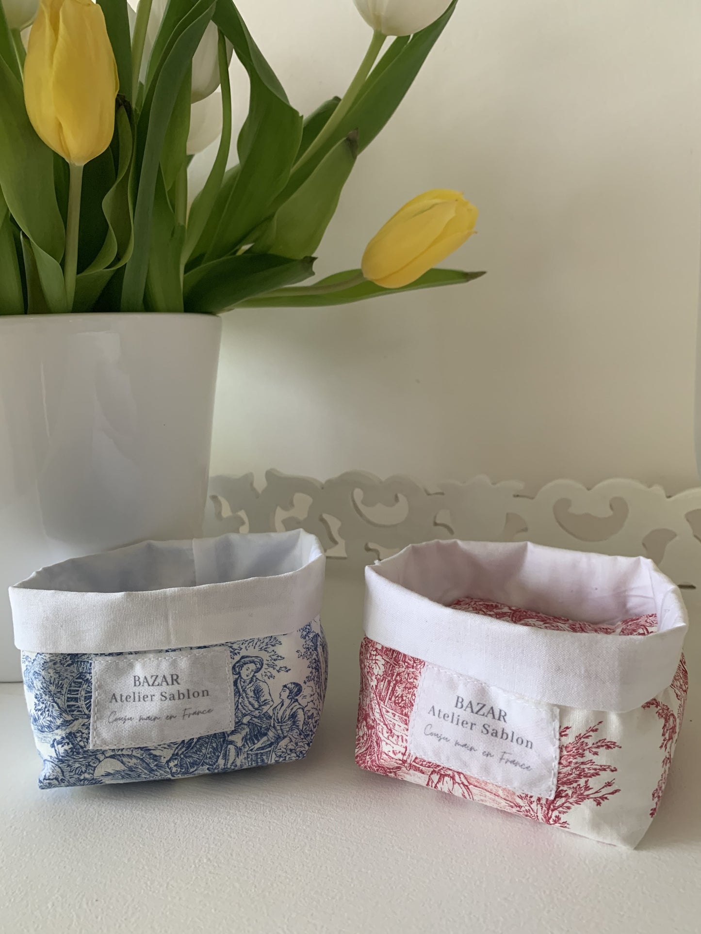 Panier lingettes réutilisables - Jouy de Fruits mini rouges
